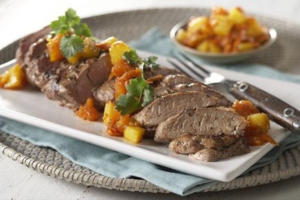 Нежная говядина с экзотической папайей и романтическим ромом