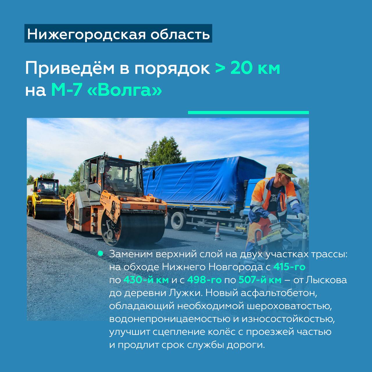 Проведём работы на участках Р-158, М-7 «Волга» и Р-177 «Поветлужье» в Нижегородской области Проведём работы на участках Р-158, М-7 «Волга» и Р-177 «Поветлужье» в Нижегородской области