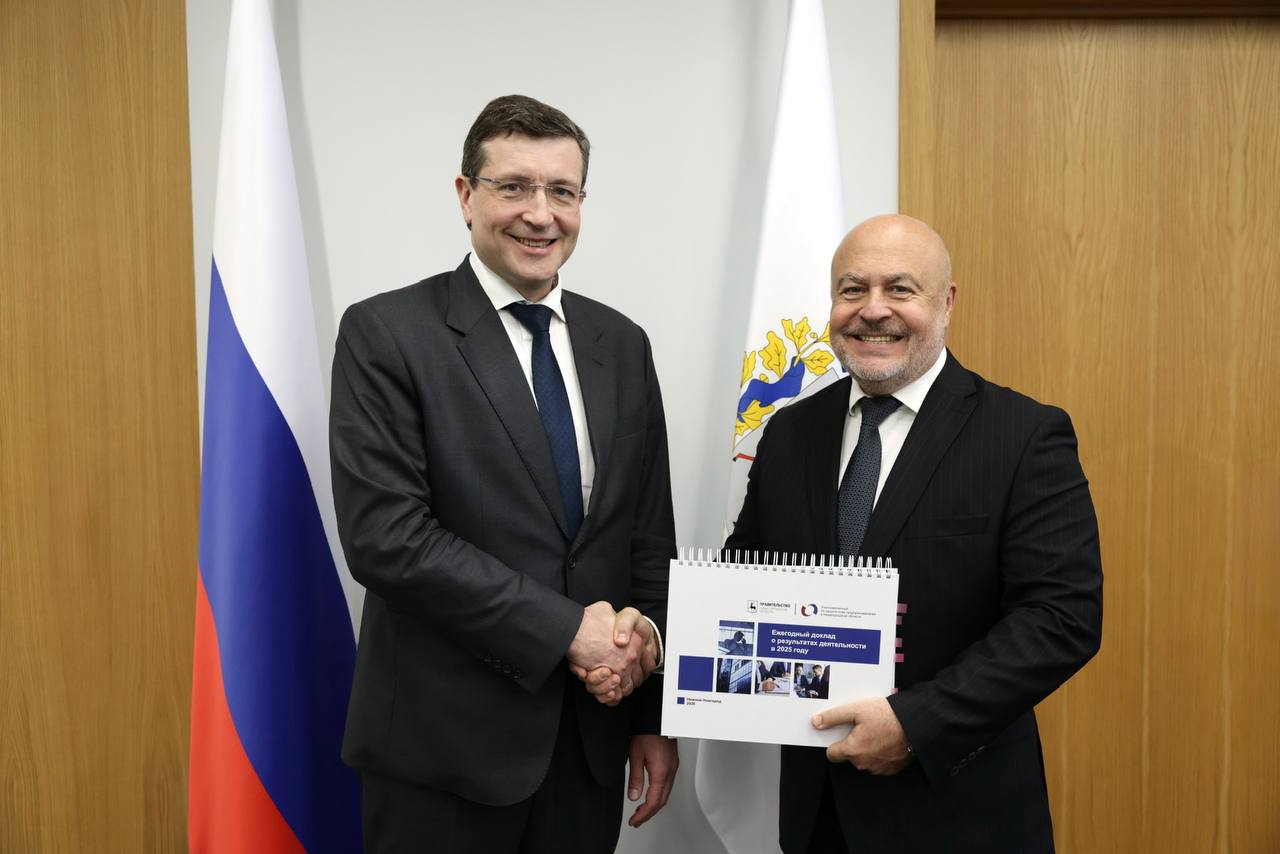 Глеб Никитин: Обсудили с уполномоченным по защите прав предпринимателей в Нижегородской области Павлом Солодким итоги работы бизнес-омбудсмена в 2025 году