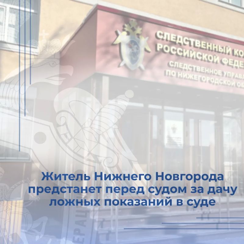 Житель Нижнего Новгорода предстанет перед судом за дачу ложных показаний в суде