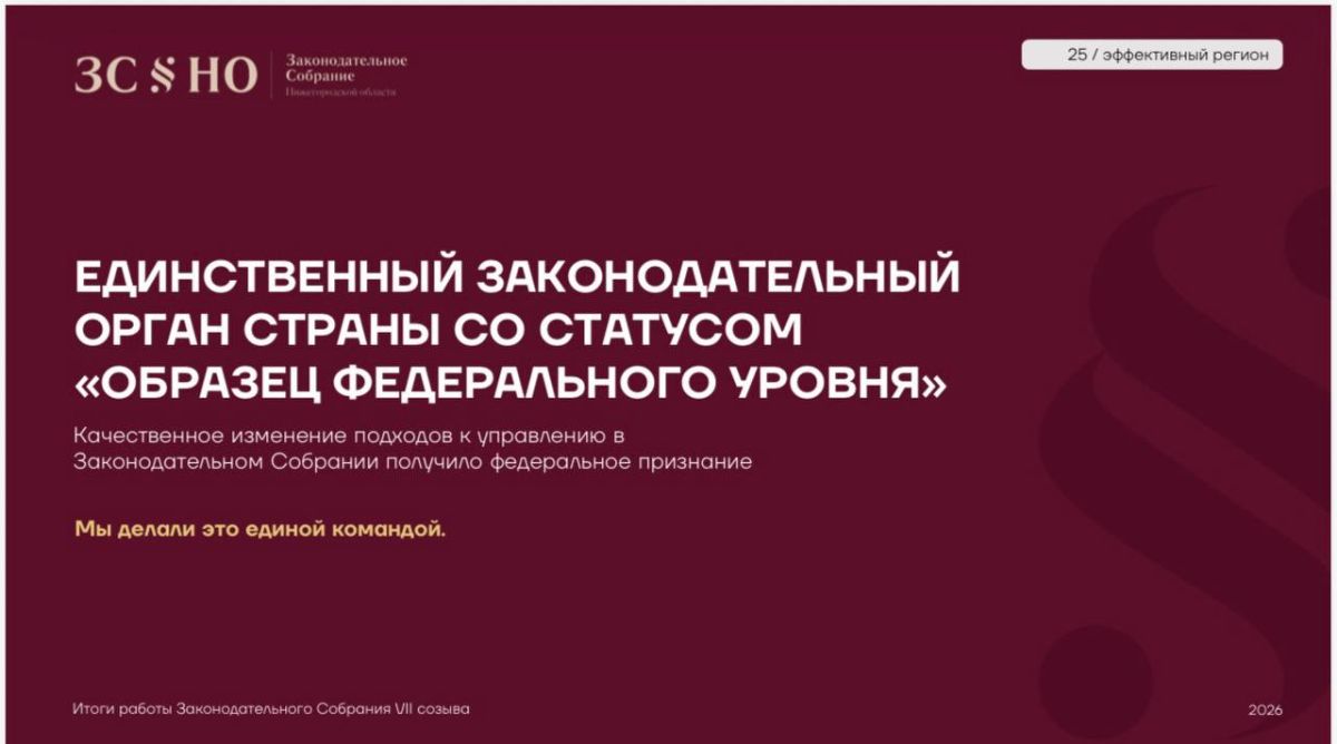 ЗакСобрание Нижегородской области VII созыва завершило свою работу ЗакСобрание Нижегородской области VII созыва завершило свою работу